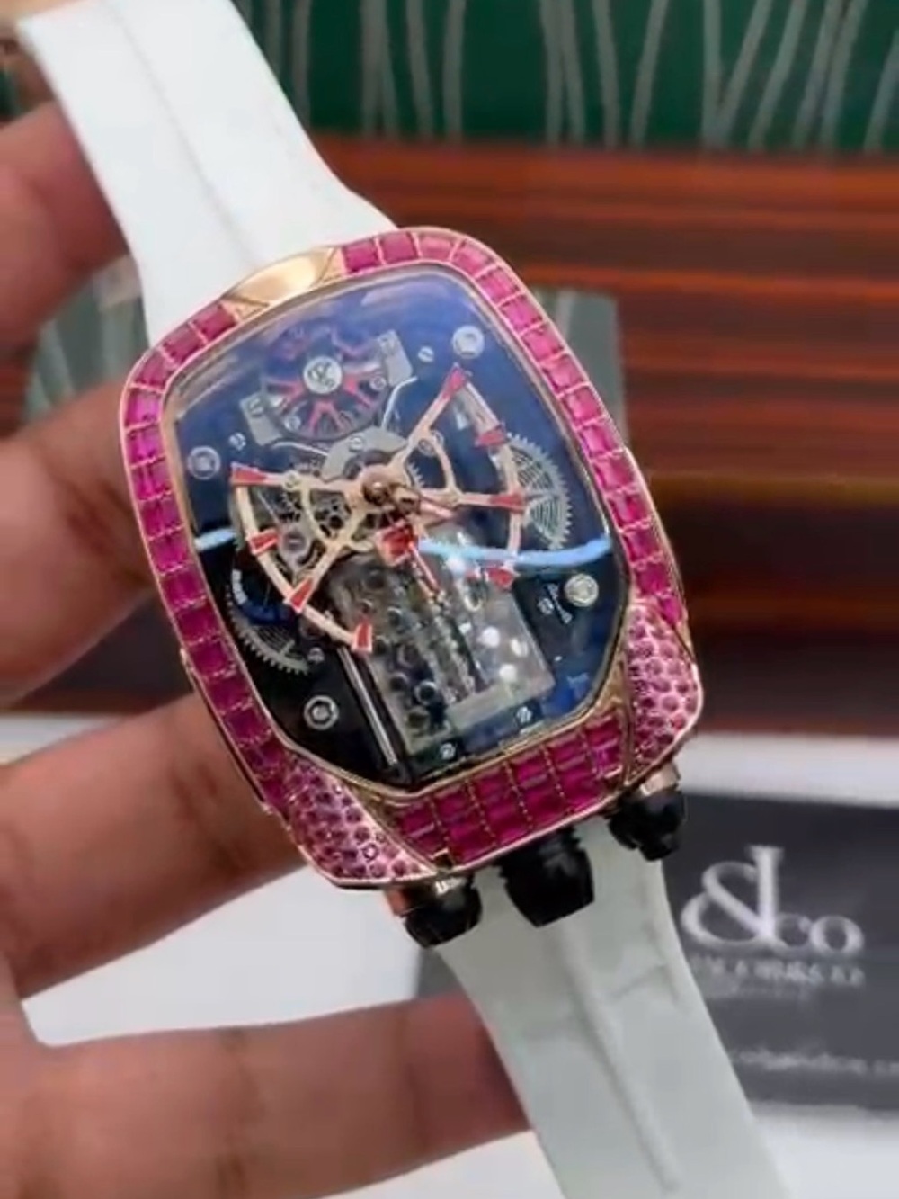 Bugatti Chiron Tourbillon (Rose Gold & Baguette Diamond)